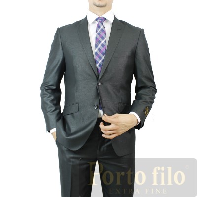 BLACK LESS SHINNING SLIM FIT SUITS