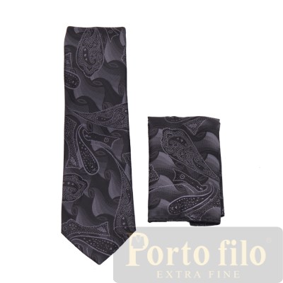 Black / Dk Gray Skinny Tie
