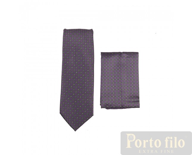 DK Grey/Plum Skinny Tie