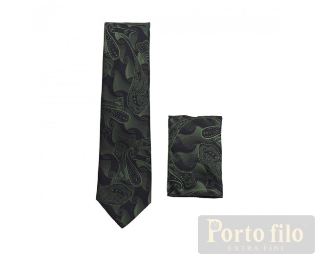 Black/Green Skinny Tie