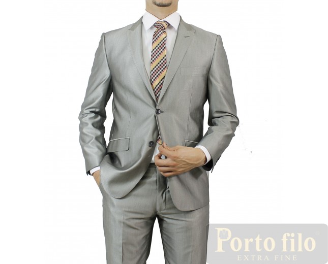 SILVER SHINNING SLIM FIT SUIT