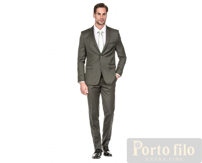 Olive Slim Fit Suit 2 Pcs.