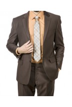 Solid Brown 2pcs Suits
