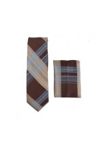 Brown/Ivory Skinny Tie