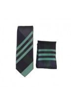 Navy/Green Skinny Tie