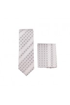 White/Silver Skinny Tie