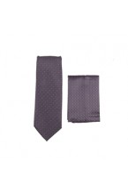 DK Grey/Plum Skinny Tie