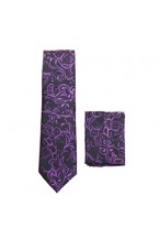 Black/Lt. Purple Skinny Tie 