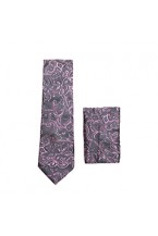Dk. Gray/Pink Skinny Tie