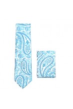 Aqua Paisley Design Skinny Tie