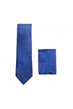 Blue Paisley Design Skinny Tie