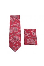 Red Paisley Design Skinny Tie