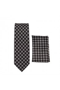 Black/Silver Skinny Tie