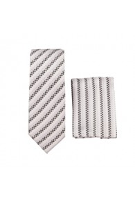 White/Black Skinny Tie
