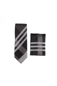 Black/Silver Skinny Tie
