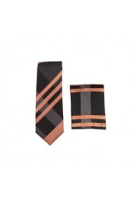 Black/Orange Skinny Tie