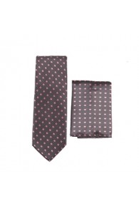 DK Grey/Pink Skinny Tie