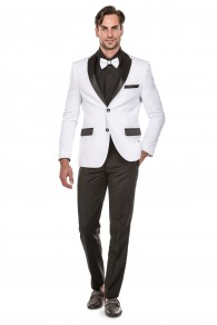 White Tuxedo Fit Suit 2 Pcs.