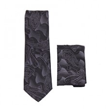 Black / Dk Gray Skinny Tie
